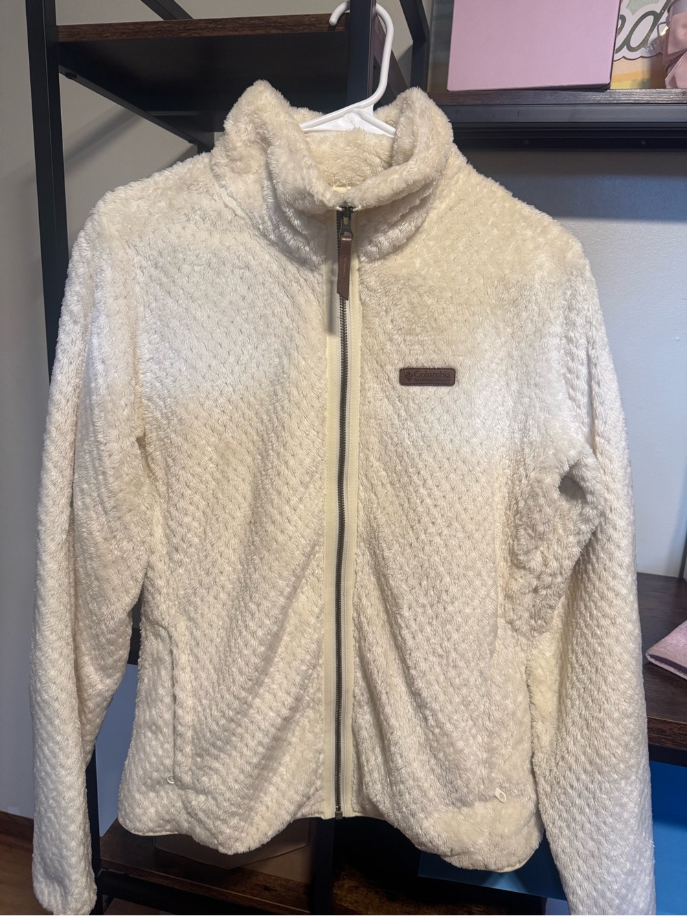 Columbia Cream Full-Zip Teddy Fleece Jacket